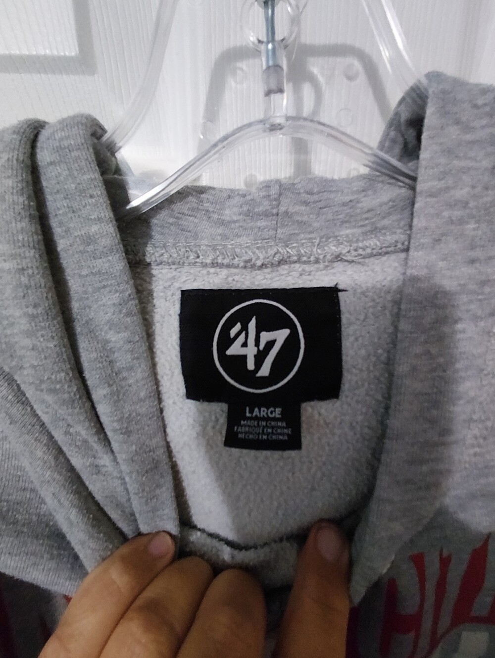 '47 Gray Hoodie with Black Label and Red Accent Chiefs - Picture 3 of 3